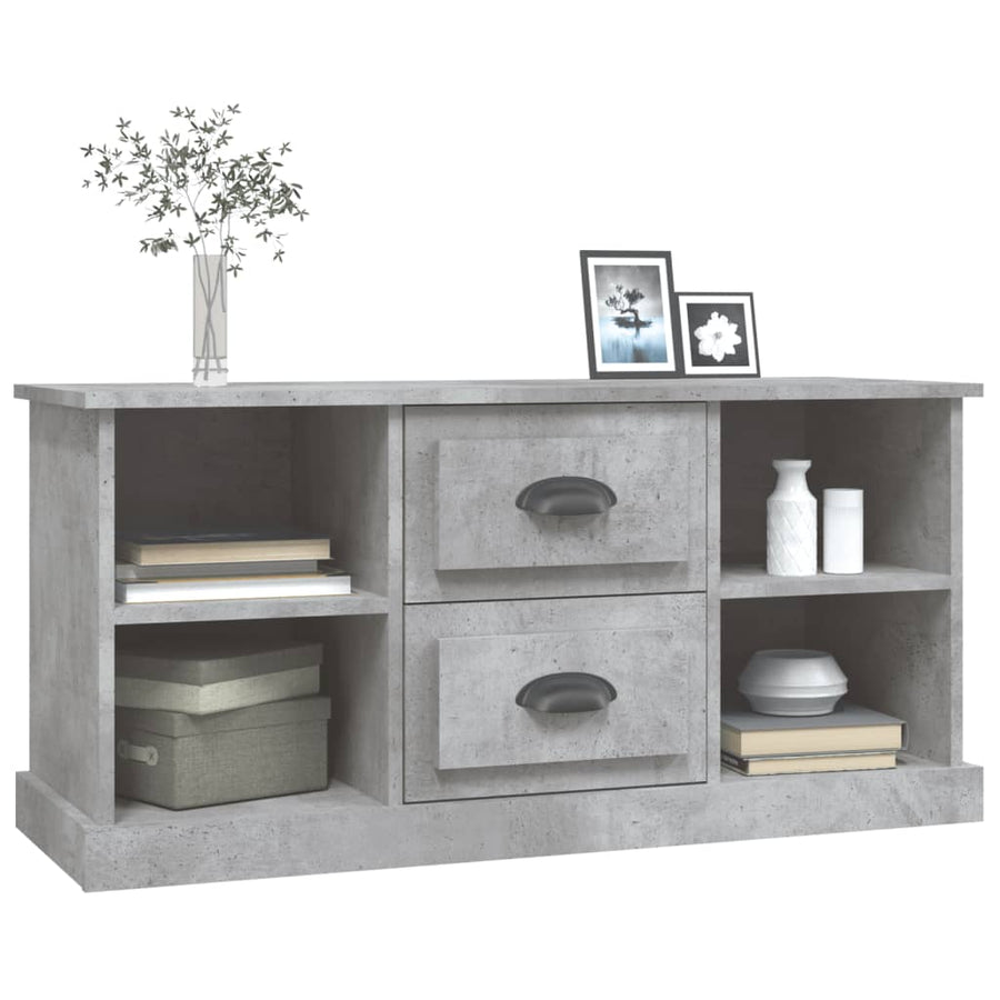 Tv-Meubel 99,5X35,5X48 Cm Bewerkt Hout Betongrijs
