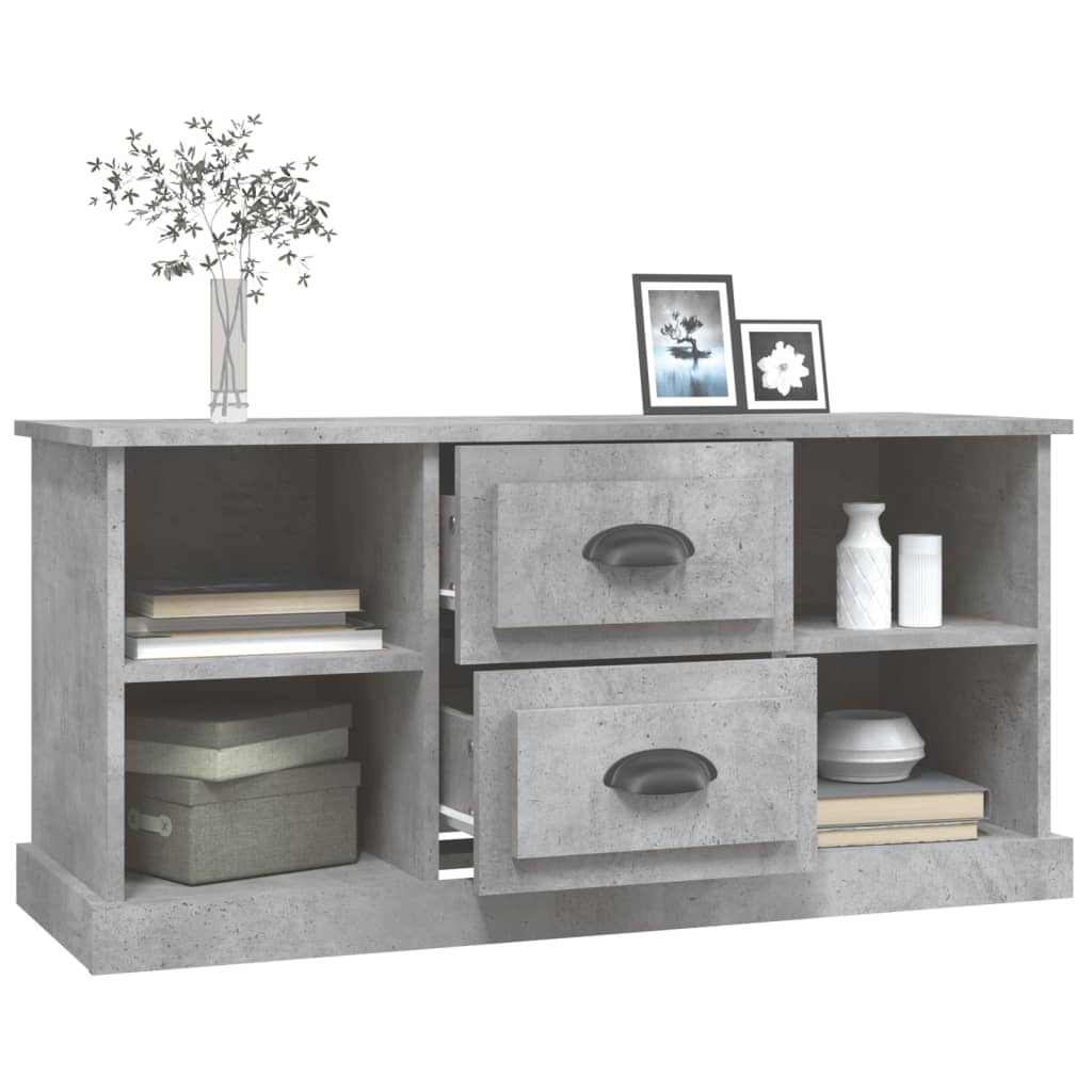 Tv-Meubel 99,5X35,5X48 Cm Bewerkt Hout Betongrijs