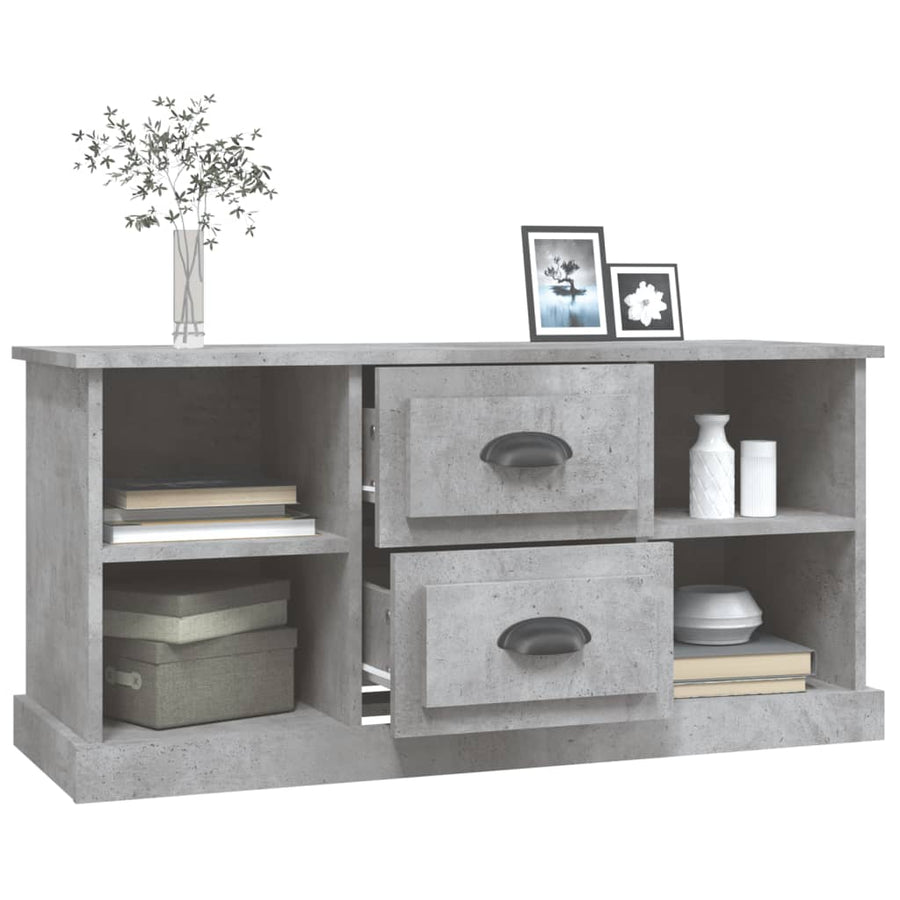 Tv-Meubel 99,5X35,5X48 Cm Bewerkt Hout Betongrijs