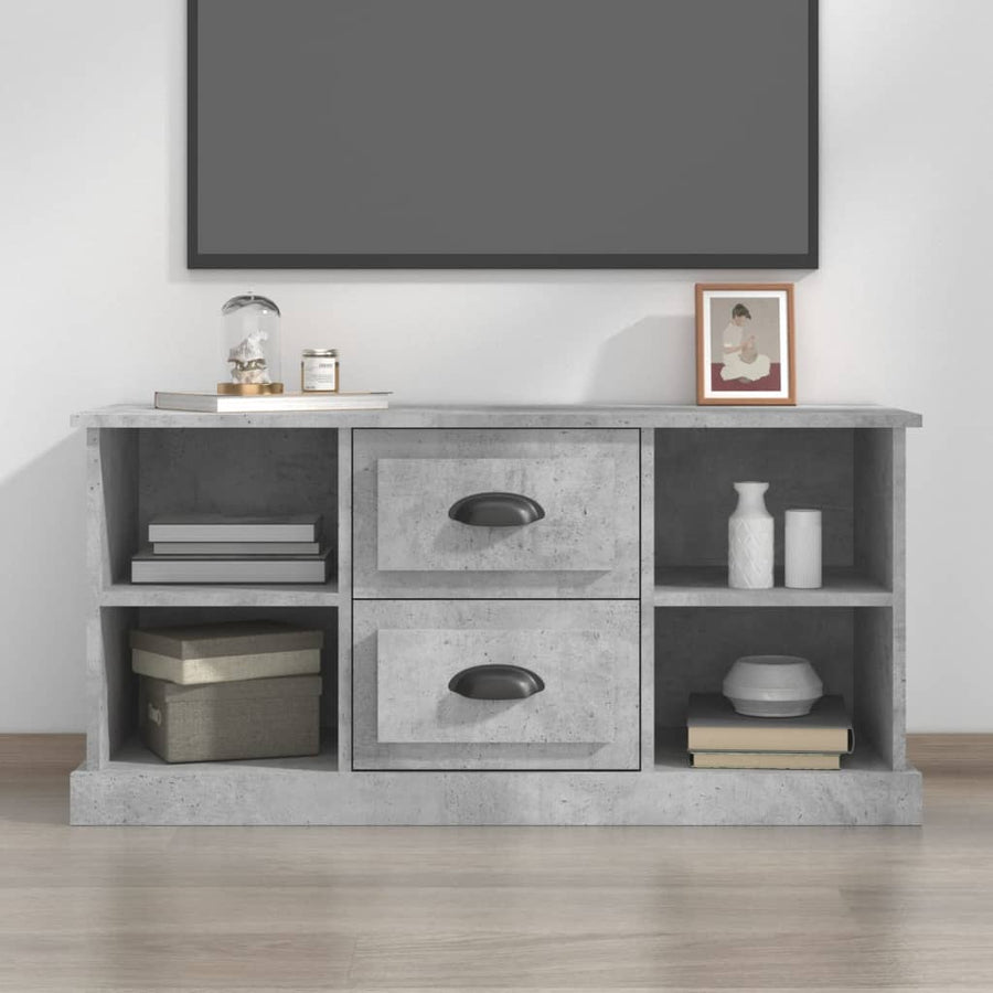 Tv-Meubel 99,5X35,5X48 Cm Bewerkt Hout Betongrijs