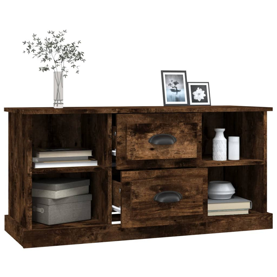 Tv-Meubel 99,5X35,5X48 Cm Bewerkt Hout Kleurig Gerookt eiken