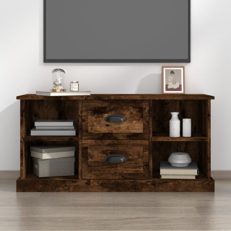 Tv-Meubel 99,5X35,5X48 Cm Bewerkt Hout Kleurig Gerookt eiken