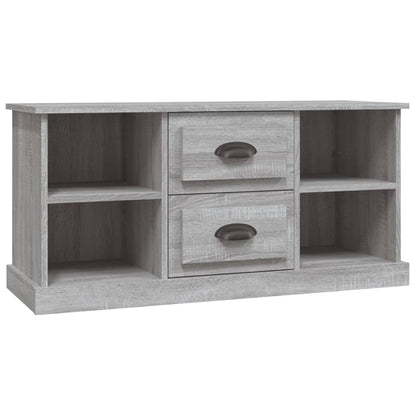 Tv-Meubel 99,5X35,5X48 Cm Bewerkt Hout Eikenkleur Grijs sonoma