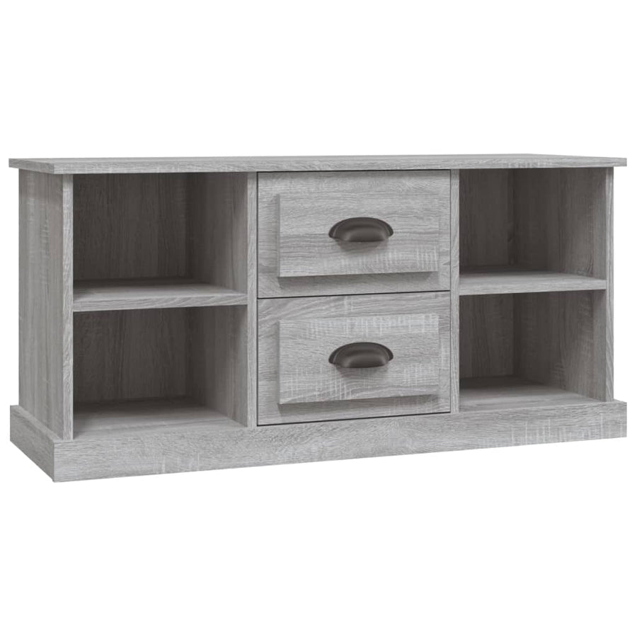 Tv-Meubel 99,5X35,5X48 Cm Bewerkt Hout Eikenkleur Grijs sonoma