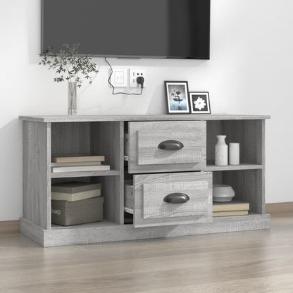 Tv-Meubel 99,5X35,5X48 Cm Bewerkt Hout Eikenkleur Grijs sonoma