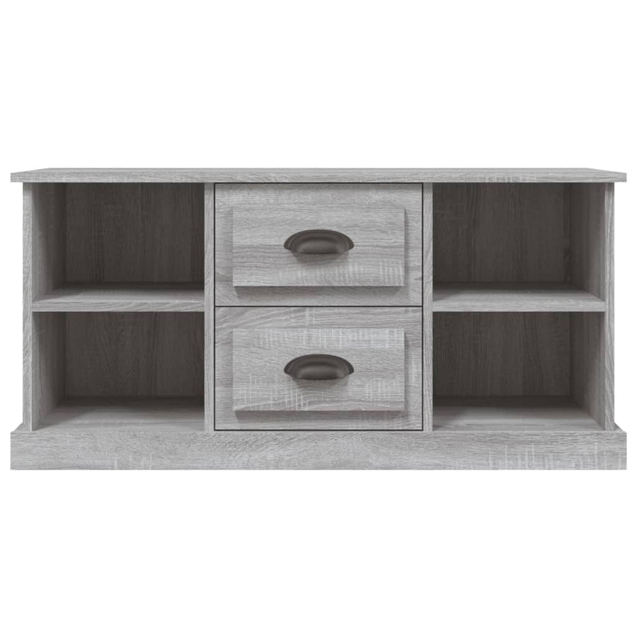 Tv-Meubel 99,5X35,5X48 Cm Bewerkt Hout Eikenkleur Grijs sonoma