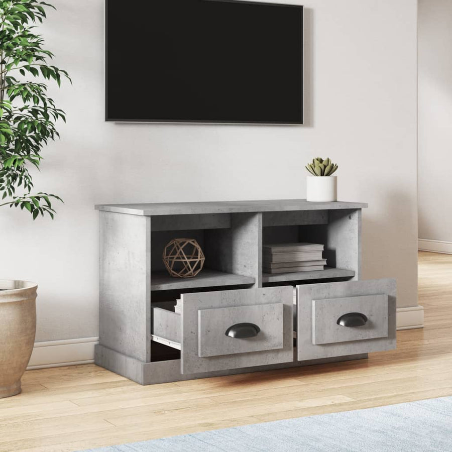 Tv-Meubel Bewerkt Hout Betongrijs