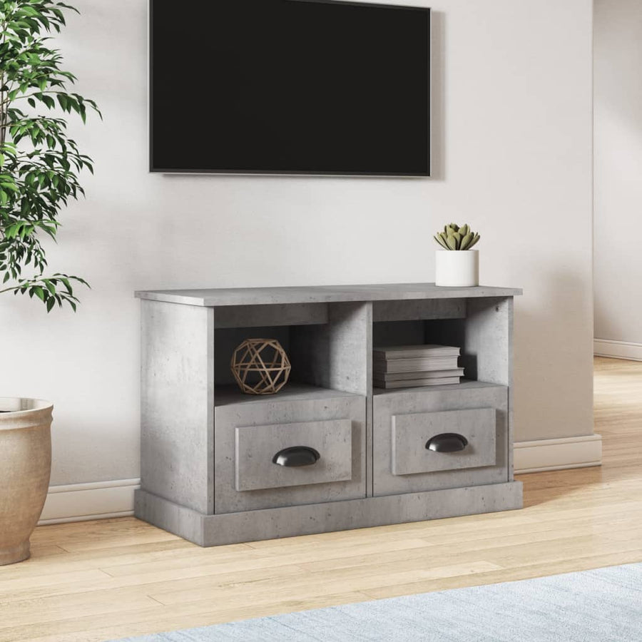 Tv-Meubel Bewerkt Hout Betongrijs