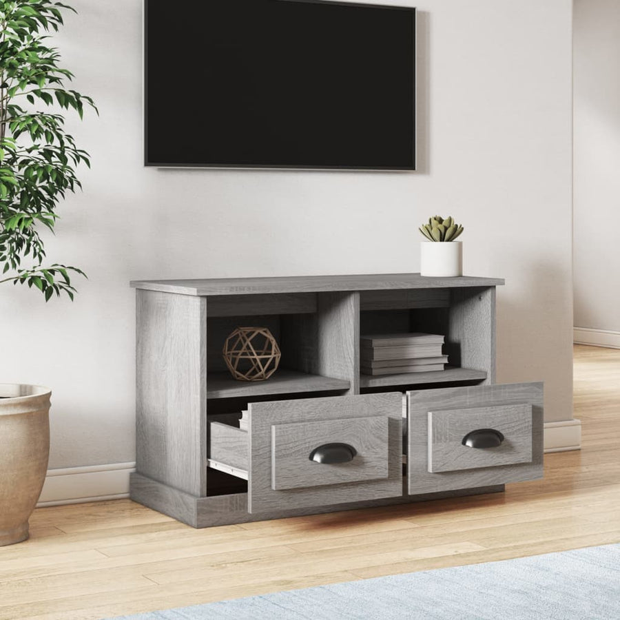 Tv-Meubel Bewerkt Hout Eikenkleurig Grijs sonoma