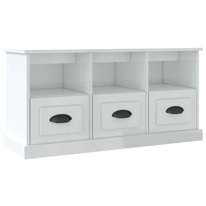 Tv-Meubel 00X35X50 Cm Bewerkt Hout Hoogglans wit