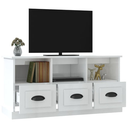 Tv-Meubel 00X35X50 Cm Bewerkt Hout Hoogglans wit