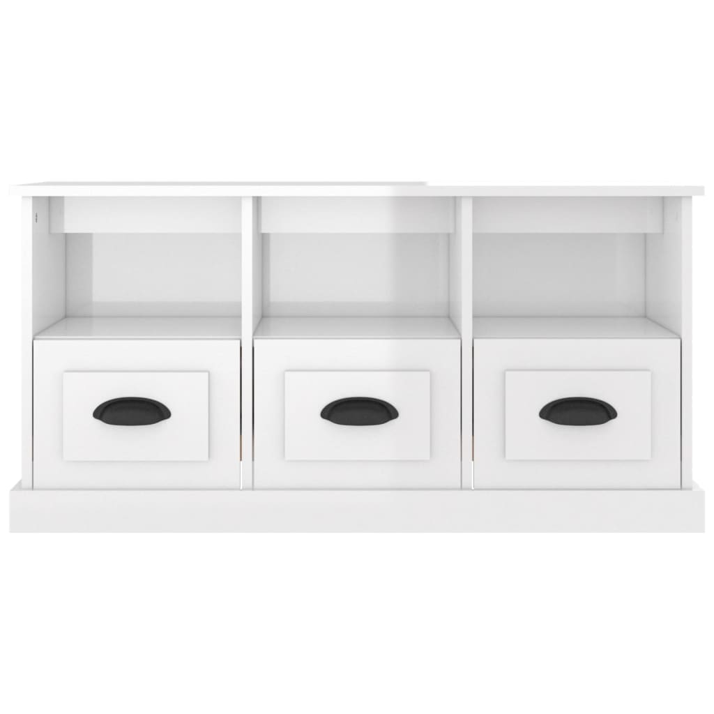 Tv-Meubel 00X35X50 Cm Bewerkt Hout Hoogglans wit