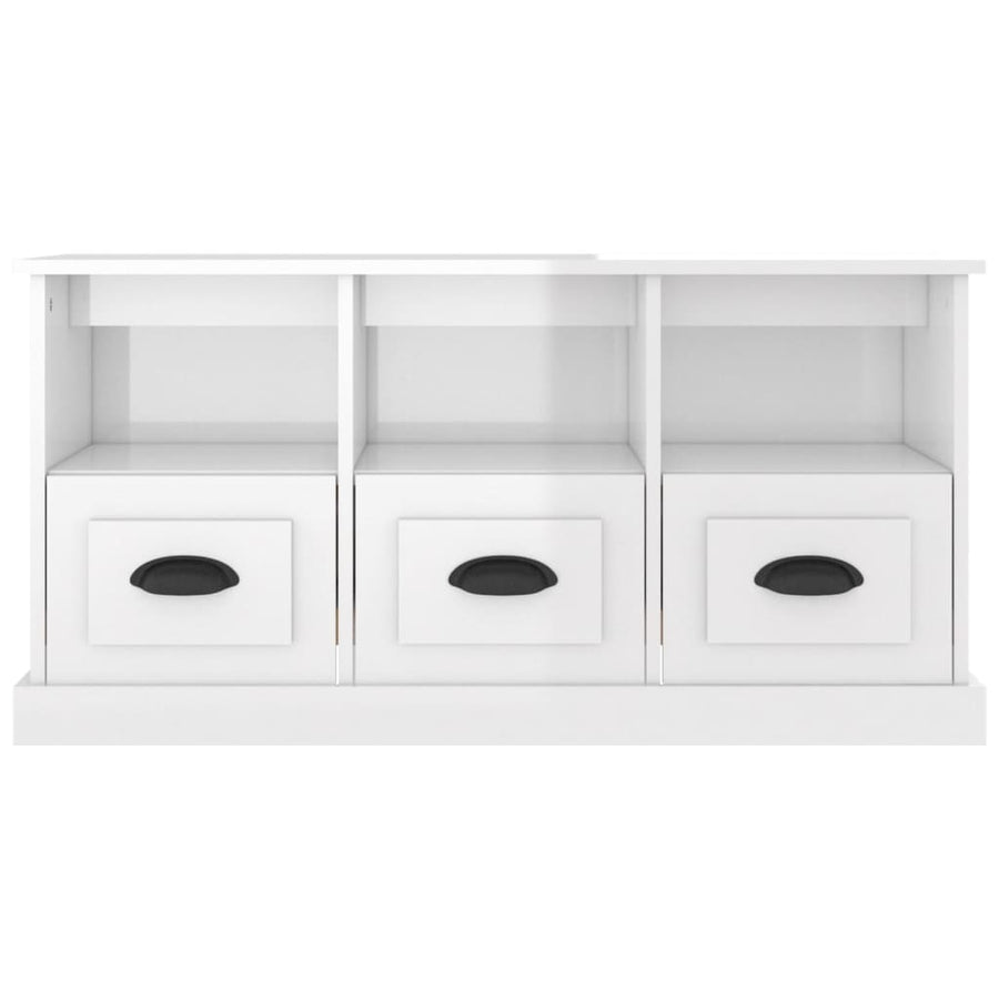 Tv-Meubel 00X35X50 Cm Bewerkt Hout Hoogglans wit