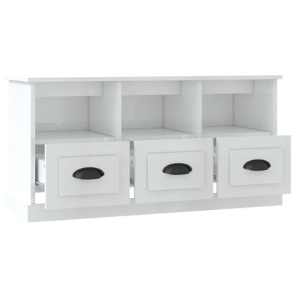 Tv-Meubel 00X35X50 Cm Bewerkt Hout Hoogglans wit