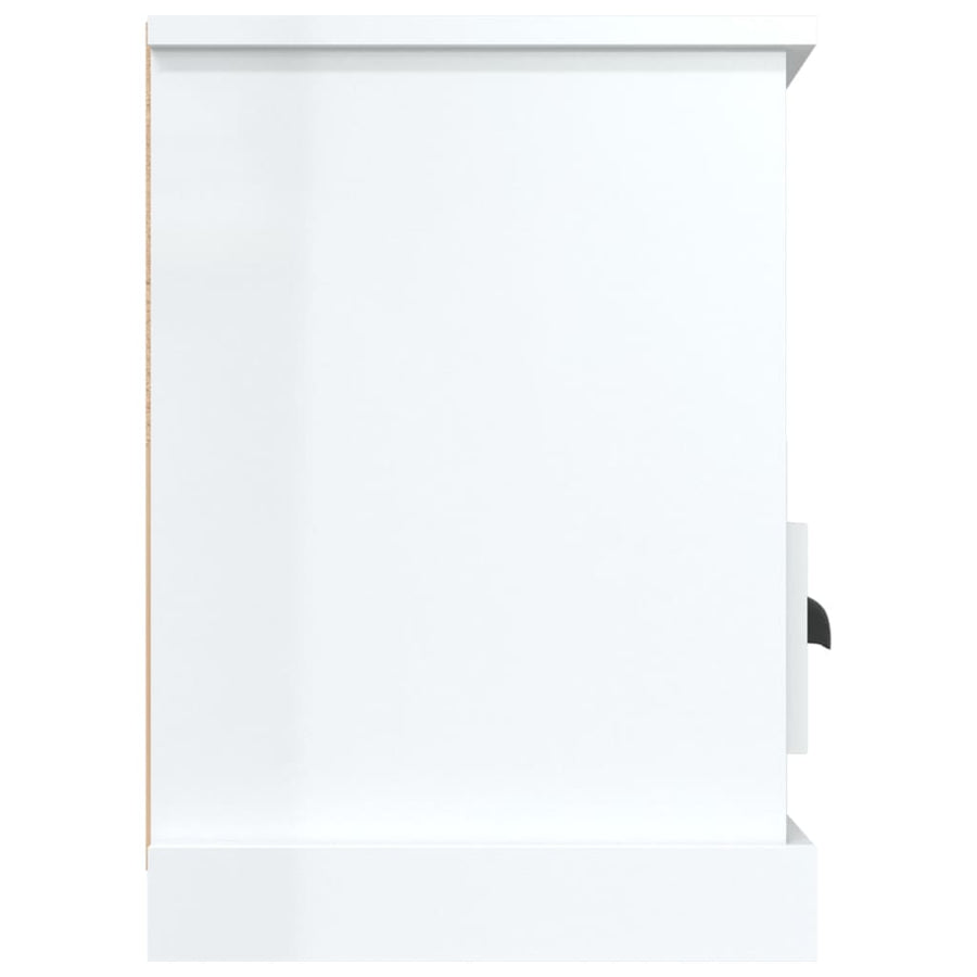 Tv-Meubel 00X35X50 Cm Bewerkt Hout Hoogglans wit