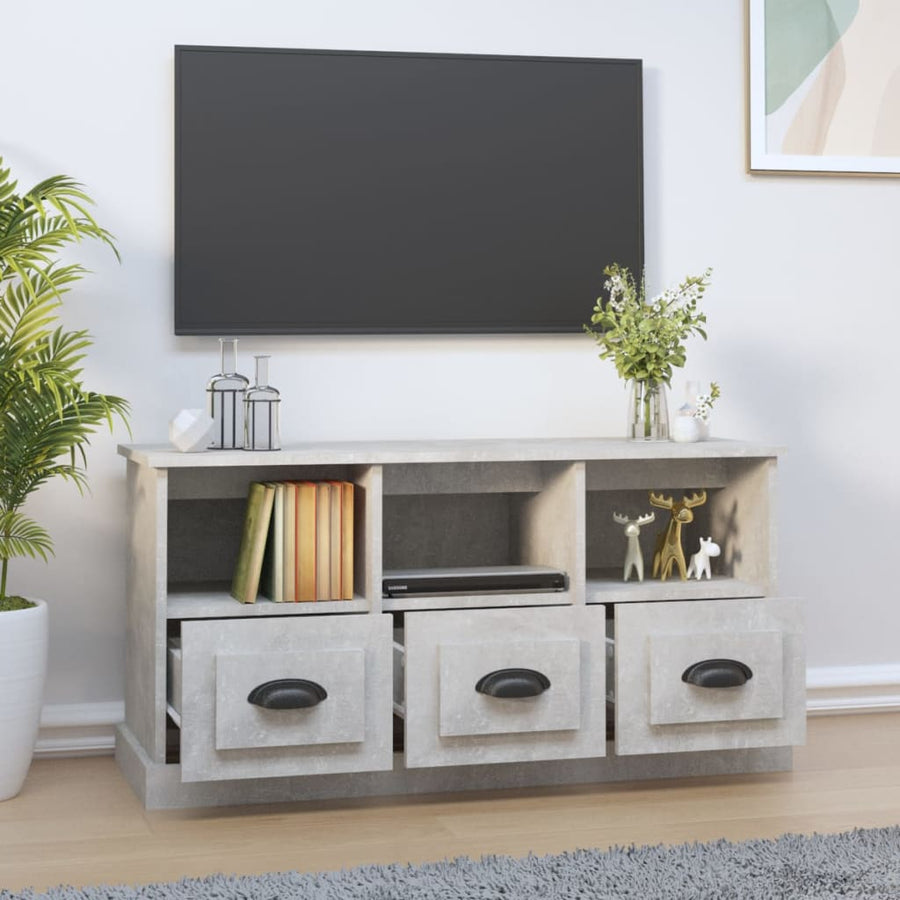 Tv-Meubel 00X35X50 Cm Bewerkt Hout Betongrijs
