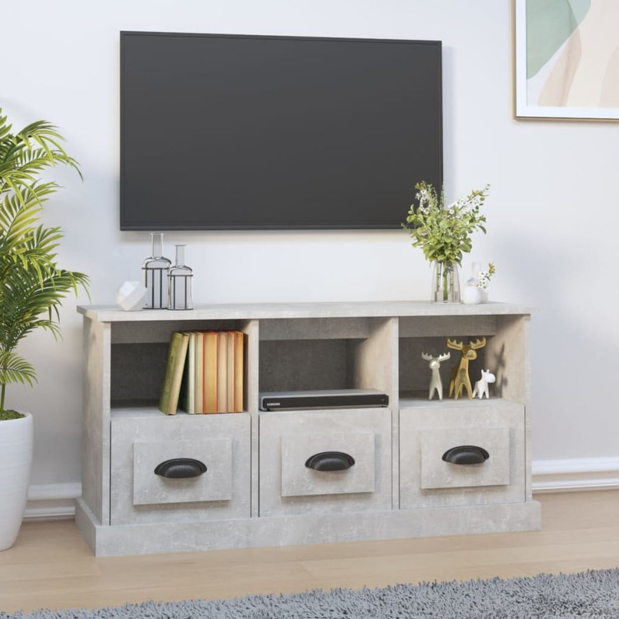 Tv-Meubel 00X35X50 Cm Bewerkt Hout Betongrijs