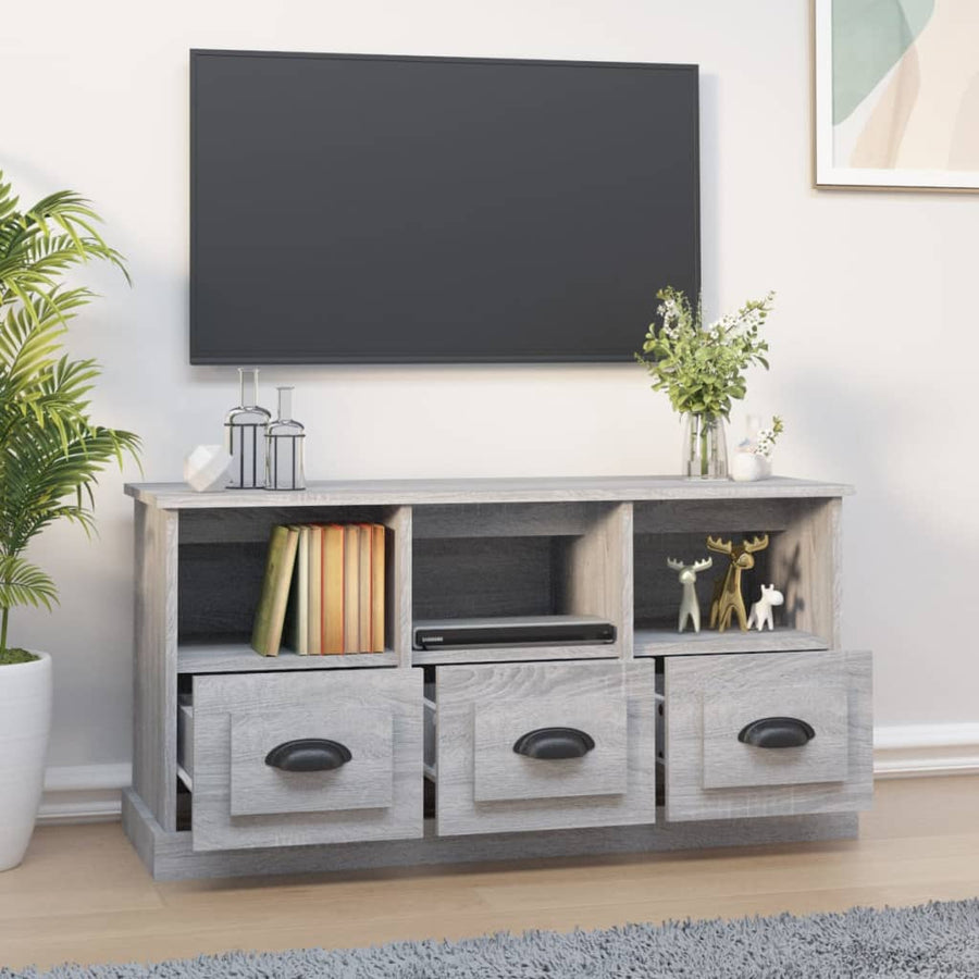Tv-Meubel 00X35X50 Cm Bewerkt Hout Eikenkleurig Grijs sonoma