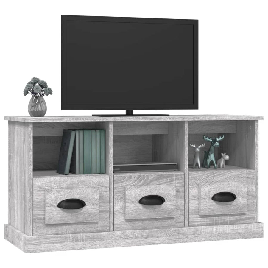 Tv-Meubel 00X35X50 Cm Bewerkt Hout Eikenkleurig Grijs sonoma
