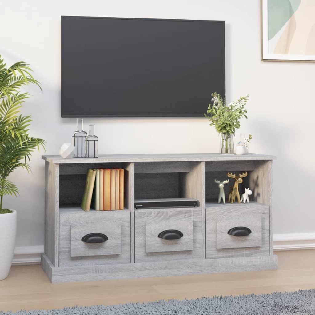 Tv-Meubel 00X35X50 Cm Bewerkt Hout Eikenkleurig Grijs sonoma
