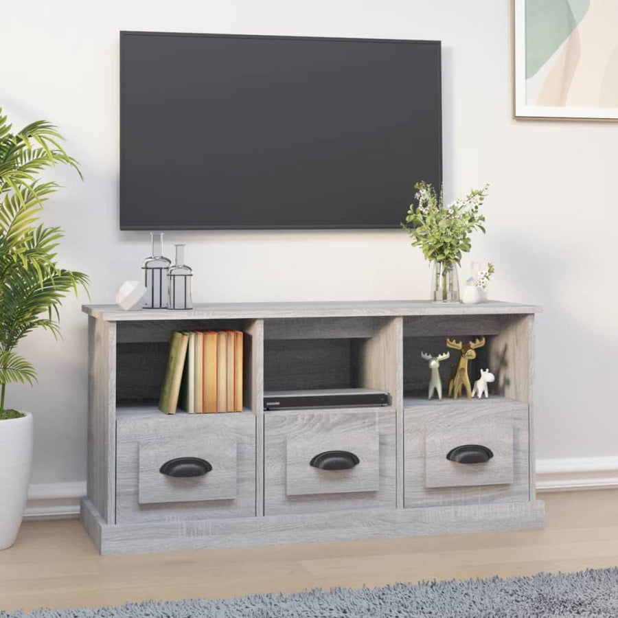 Tv-Meubel 00X35X50 Cm Bewerkt Hout Eikenkleurig Grijs sonoma