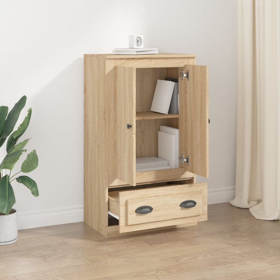 Hoge Kast 60X35,5X103,5 Cm Bewerkt Hout Kleurig Sonoma eiken
