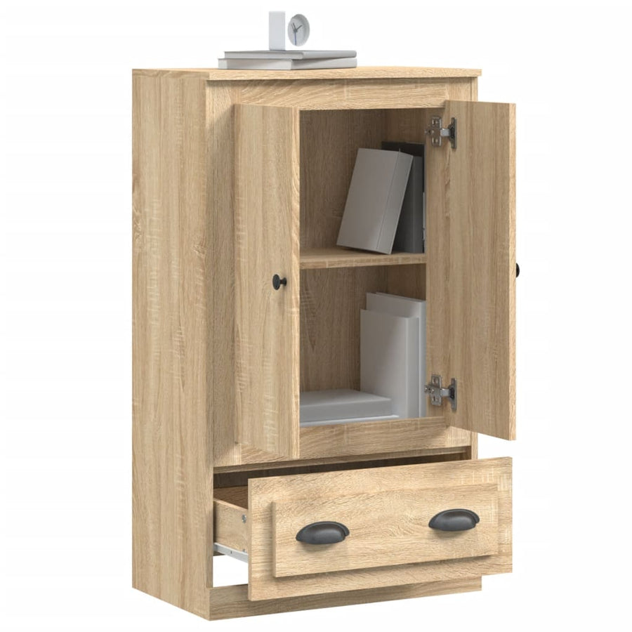 Hoge Kast 60X35,5X103,5 Cm Bewerkt Hout Kleurig Sonoma eiken