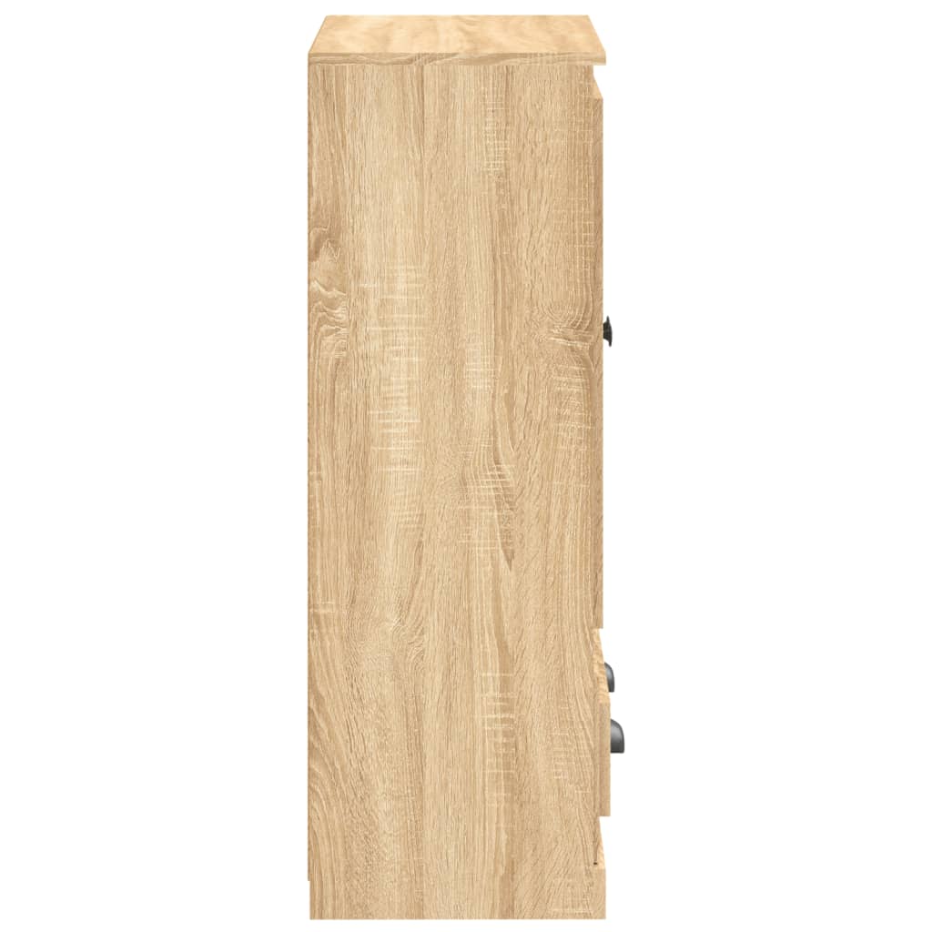 Hoge Kast 60X35,5X103,5 Cm Bewerkt Hout Kleurig Sonoma eiken