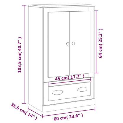 Hoge Kast 60X35,5X103,5 Cm Bewerkt Hout Kleurig Sonoma eiken