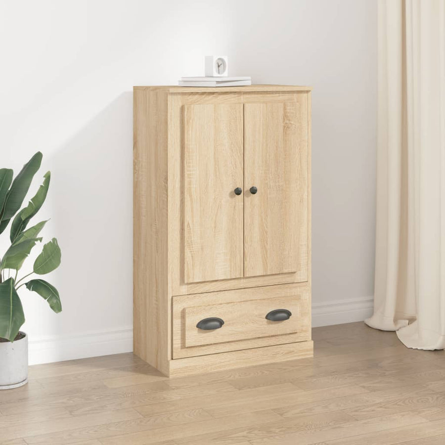 Hoge Kast 60X35,5X103,5 Cm Bewerkt Hout Kleurig Sonoma eiken