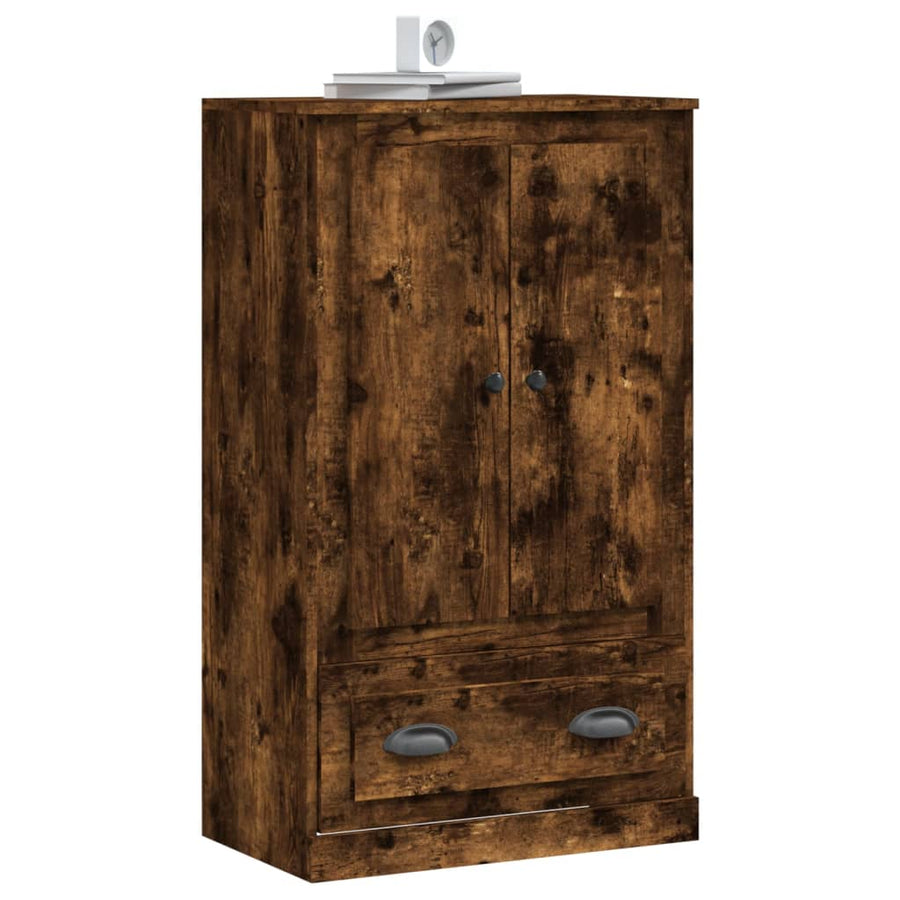 Hoge Kast 60X35,5X103,5 Cm Bewerkt Hout Kleurig Gerookt eiken