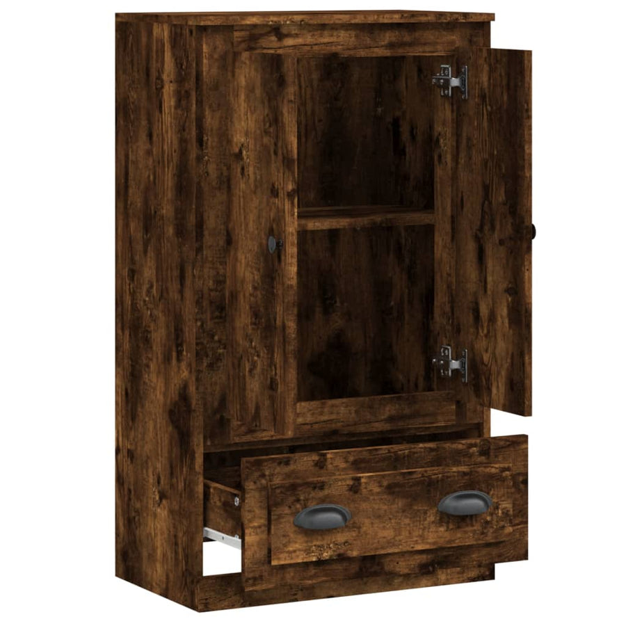 Hoge Kast 60X35,5X103,5 Cm Bewerkt Hout Kleurig Gerookt eiken