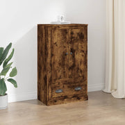 Hoge kast 60x35,5x103,5 cm bewerkt hout gerookt eiken