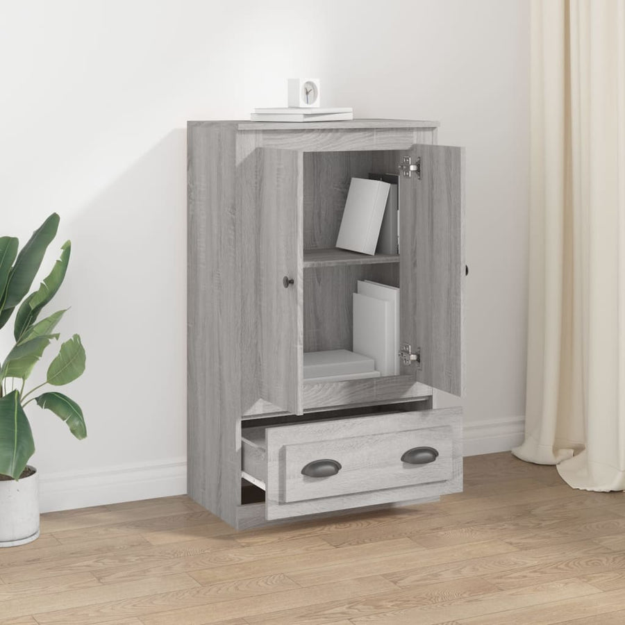 Hoge Kast 60X35,5X103,5 Cm Bewerkt Hout Eikenkleur Grijs sonoma