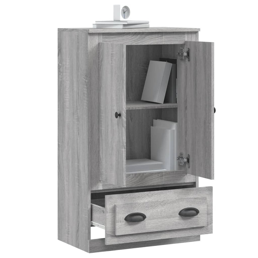 Hoge Kast 60X35,5X103,5 Cm Bewerkt Hout Eikenkleur Grijs sonoma