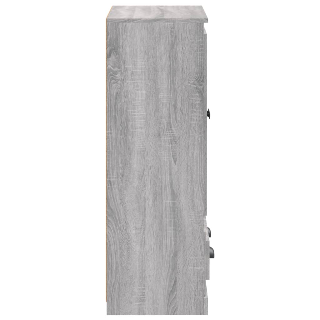 Hoge Kast 60X35,5X103,5 Cm Bewerkt Hout Eikenkleur Grijs sonoma