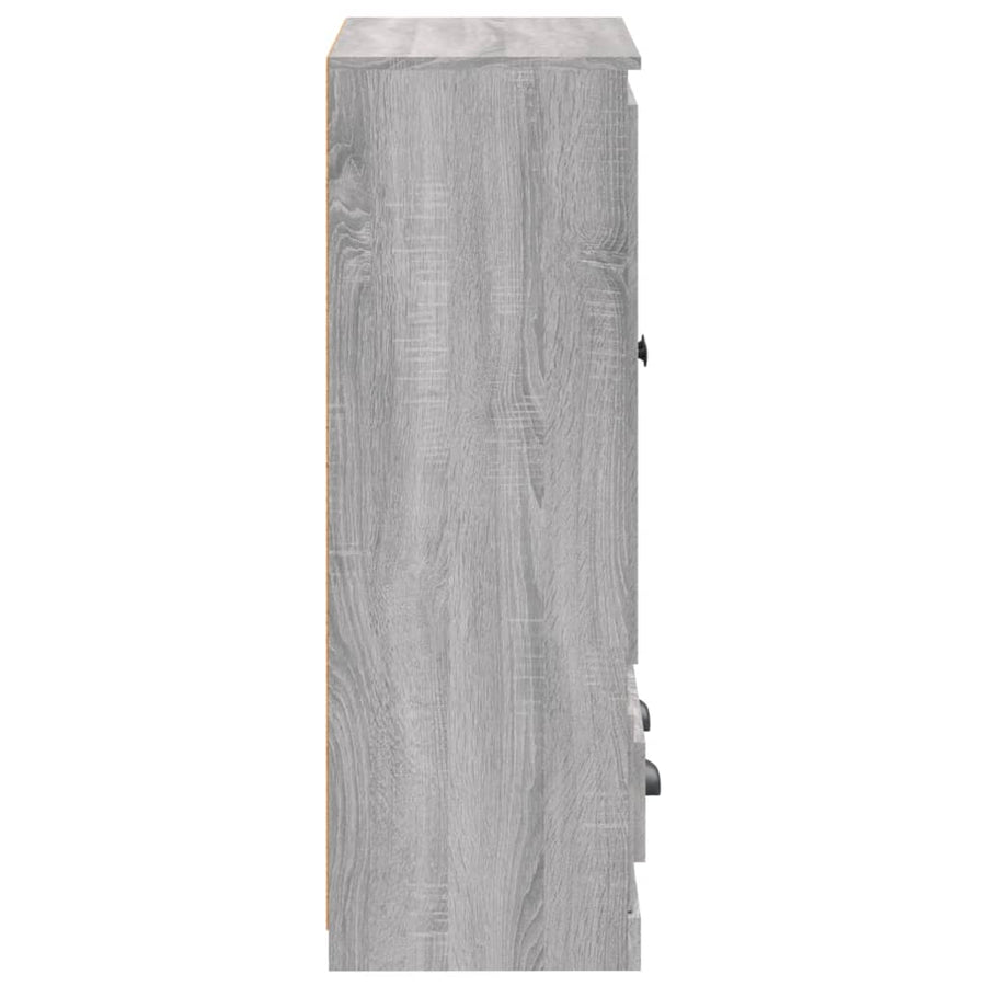 Hoge Kast 60X35,5X103,5 Cm Bewerkt Hout Eikenkleur Grijs sonoma