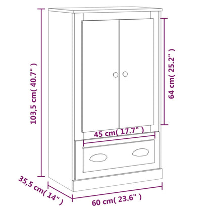 Hoge Kast 60X35,5X103,5 Cm Bewerkt Hout Eikenkleur Grijs sonoma