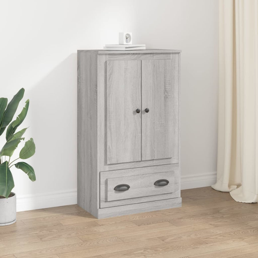 Hoge Kast 60X35,5X103,5 Cm Bewerkt Hout Eikenkleur Grijs sonoma