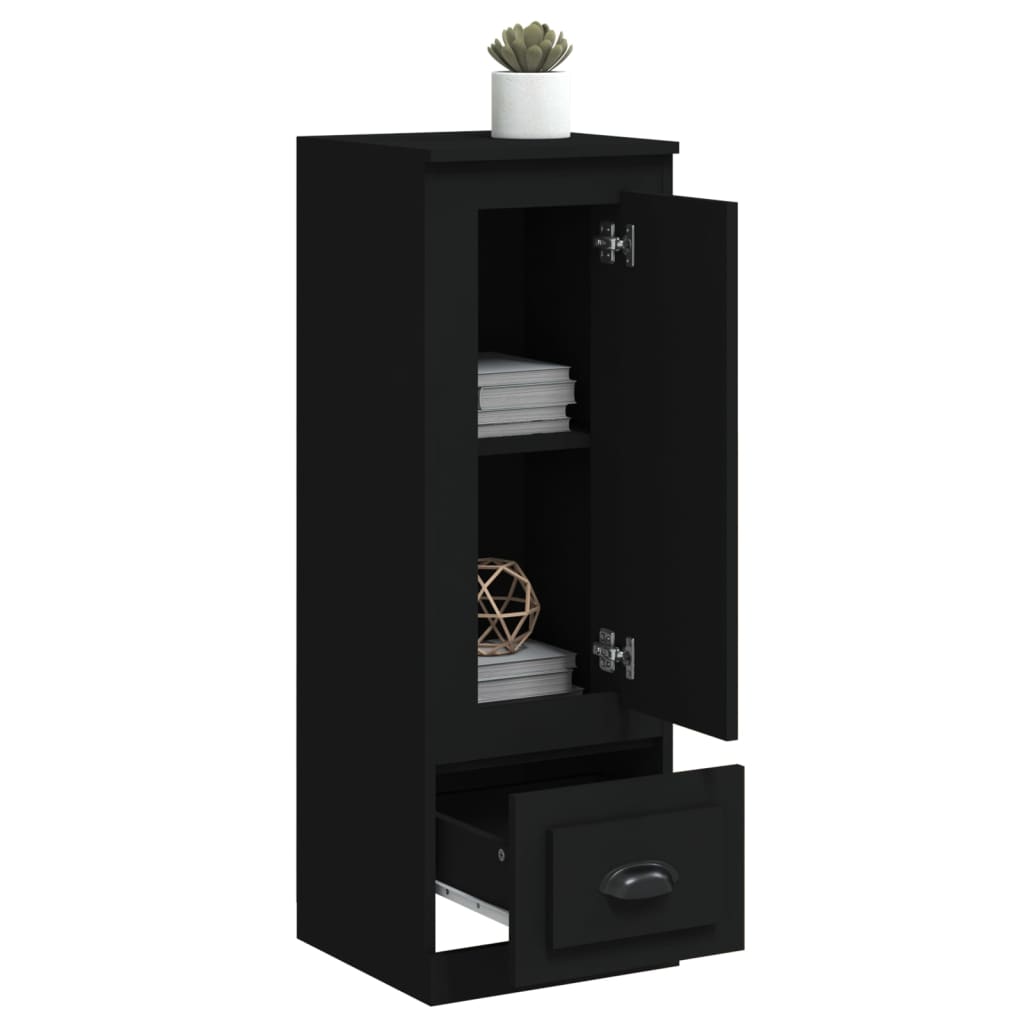 Hoge Kast 36X35,5X103,5 Cm Bewerkt Hout Zwart