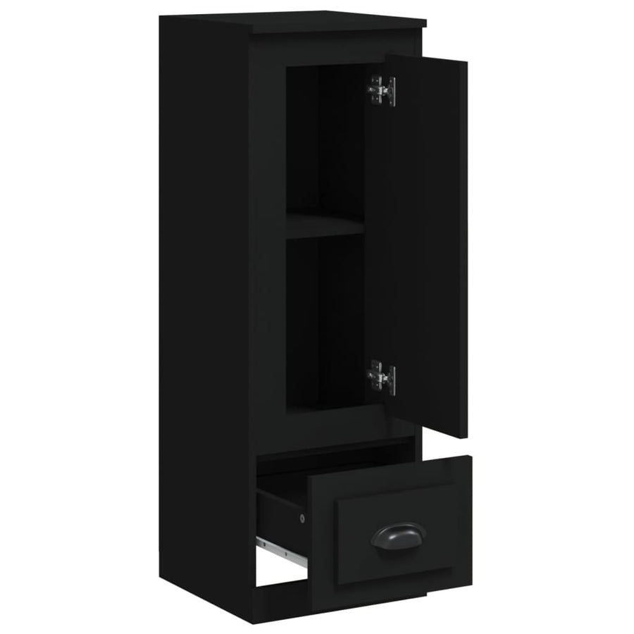 Hoge Kast 36X35,5X103,5 Cm Bewerkt Hout Zwart