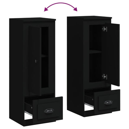 Hoge Kast 36X35,5X103,5 Cm Bewerkt Hout Zwart