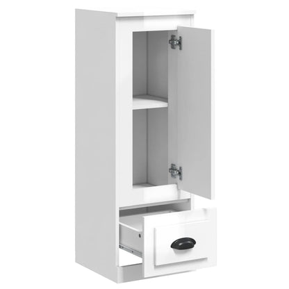 Hoge Kast 36X35,5X103,5 Cm Bewerkt Hout Hoogglans Wit