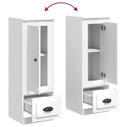 Hoge Kast 36X35,5X103,5 Cm Bewerkt Hout Hoogglans Wit