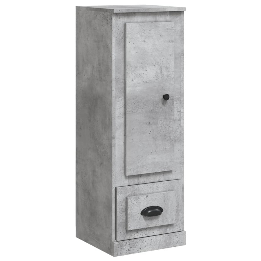 Hoge Kast 36X35,5X03,5 Cm Bewerkt Hout Betongrijs