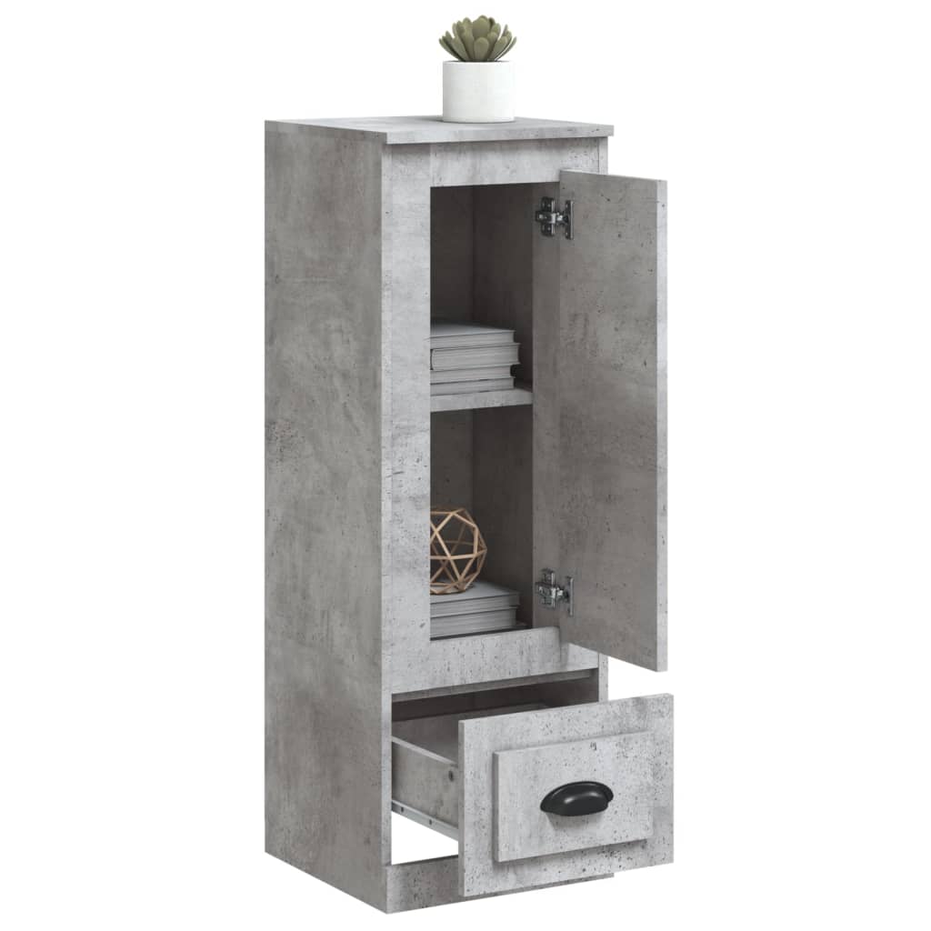 Hoge Kast 36X35,5X03,5 Cm Bewerkt Hout Betongrijs