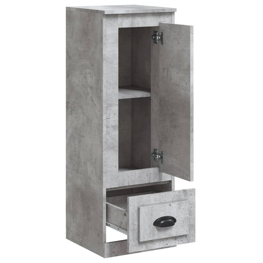 Hoge Kast 36X35,5X03,5 Cm Bewerkt Hout Betongrijs