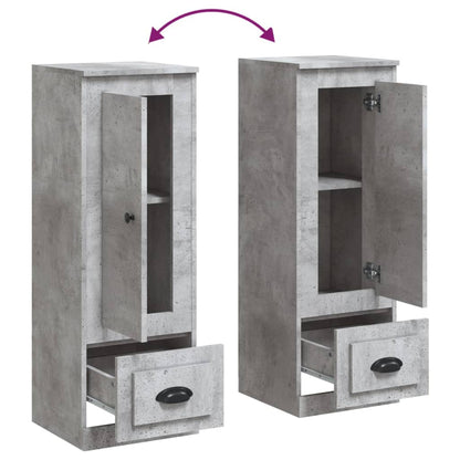 Hoge Kast 36X35,5X03,5 Cm Bewerkt Hout Betongrijs