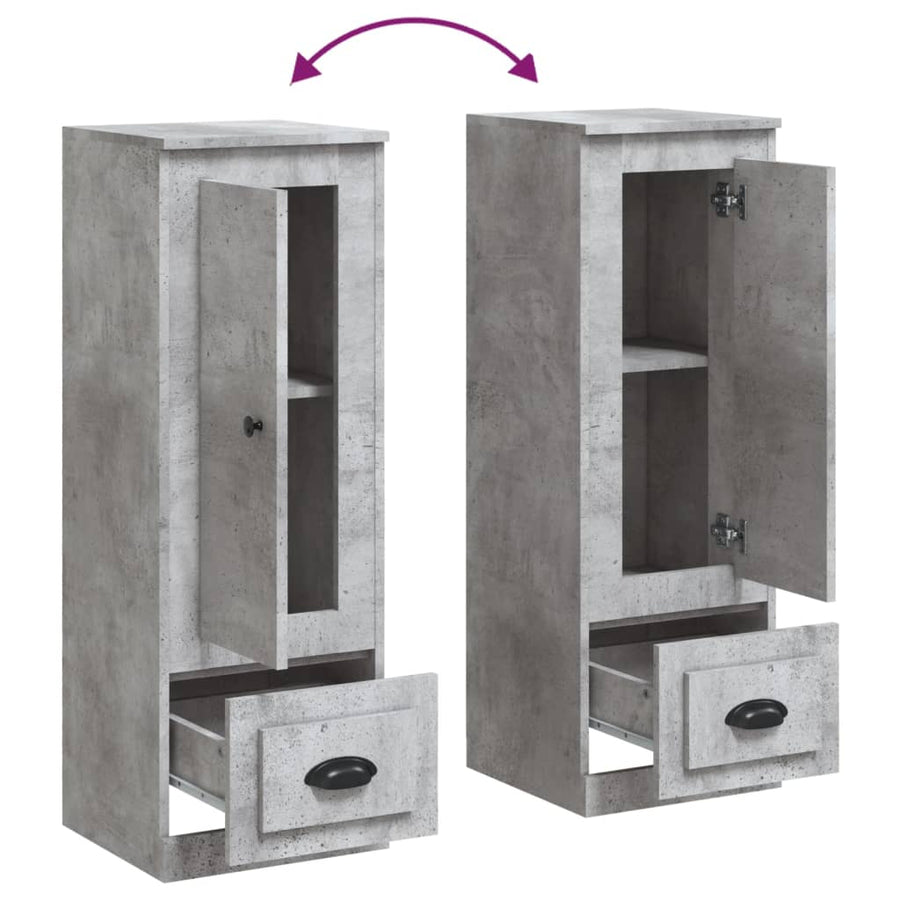 Hoge Kast 36X35,5X03,5 Cm Bewerkt Hout Betongrijs