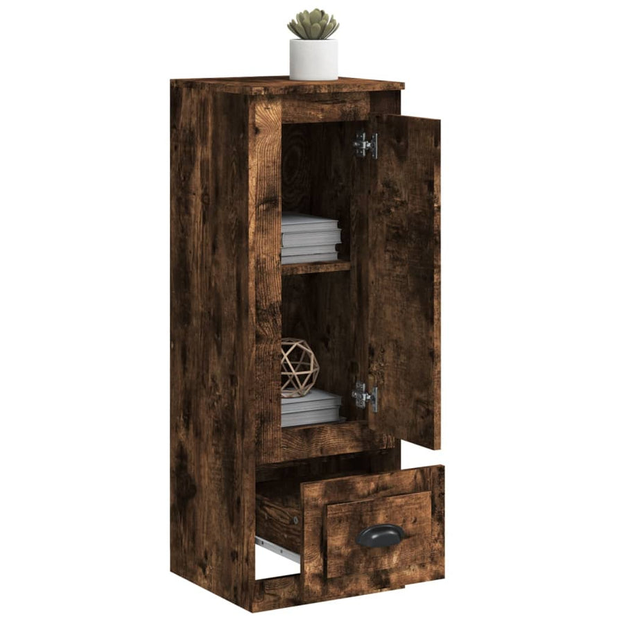 Hoge Kast 36X35,5X103,5 Cm Bewerkt Hout Gerookt Eikenkleurig